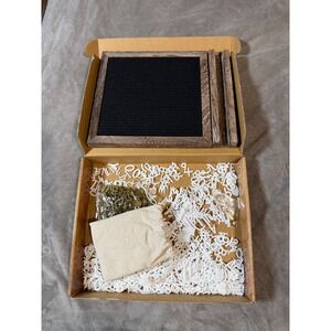 Wood Framed Felt Letter Board Changeable Message 10" × 10" Stand Wall Mount